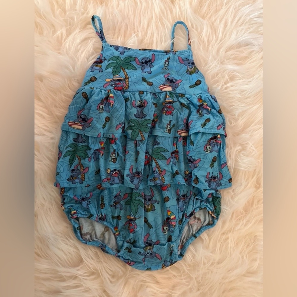 EUC Posh Peanut Disney Stitch Bubble Romper 2T